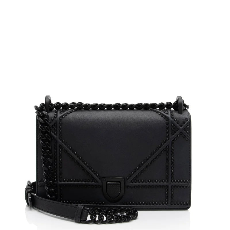 Dior Matte Calfskin Studded Diorama Small Shoulder Bag (SHF-oMRVIQ)