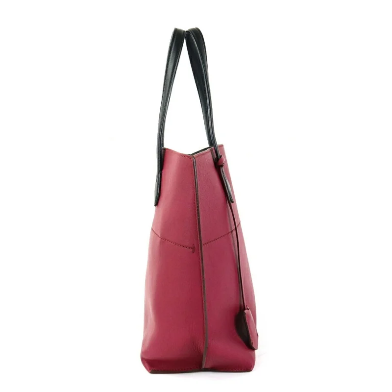 FENDI Handbag Tote Bag Leather Magenta/Black Ladies