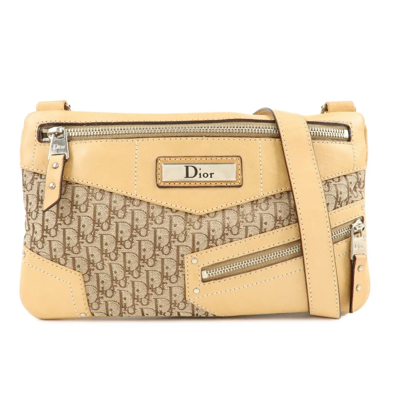 Christian Dior Street Chic Trotter Canvas Leather Shoulder Bag