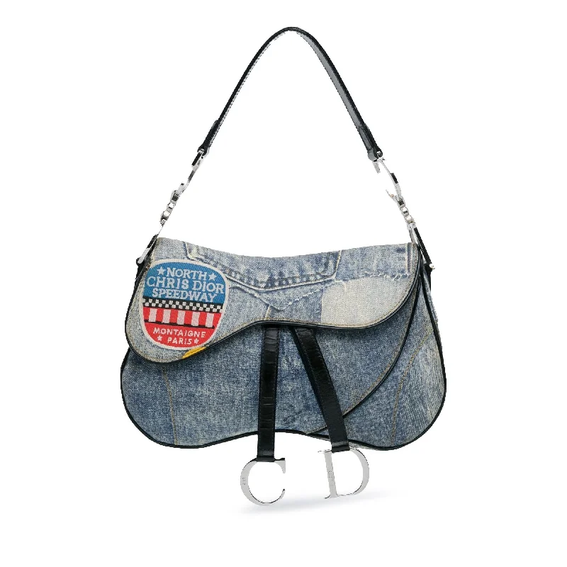 Dior Denim Speedway Double Saddle Shoulder Bag (SHG-xIMB05)