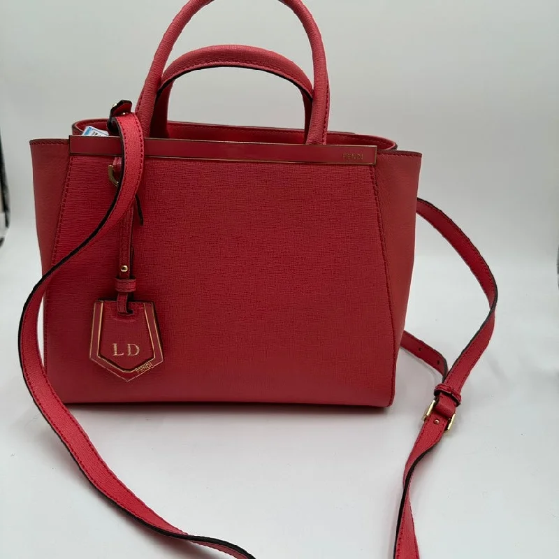 Fendi Petit 2Jours Red Leather Tote Handbag Medium Size