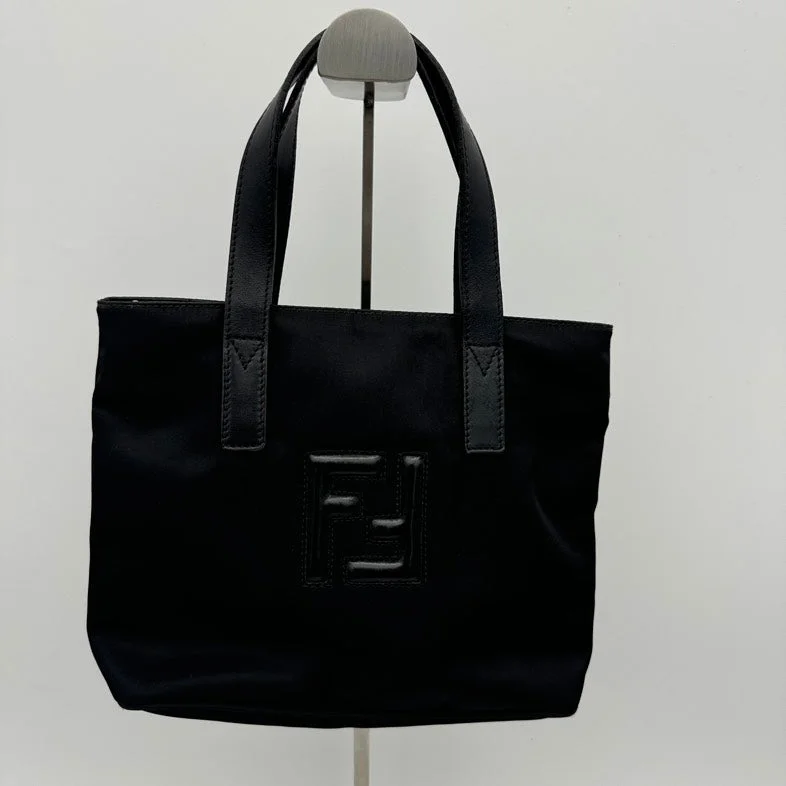 Fendi Nylon Black Shoulder Bag Handbag Medium Size