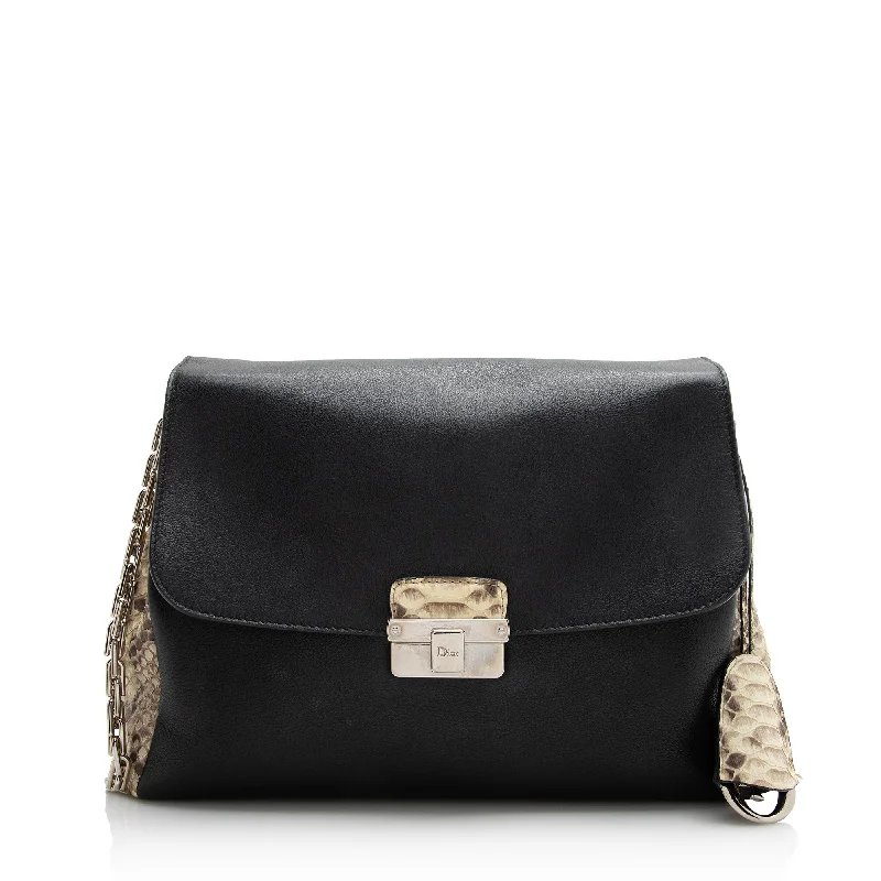 Dior Calfskin Python Diorling Large Shoulder Bag (SHF-22330)