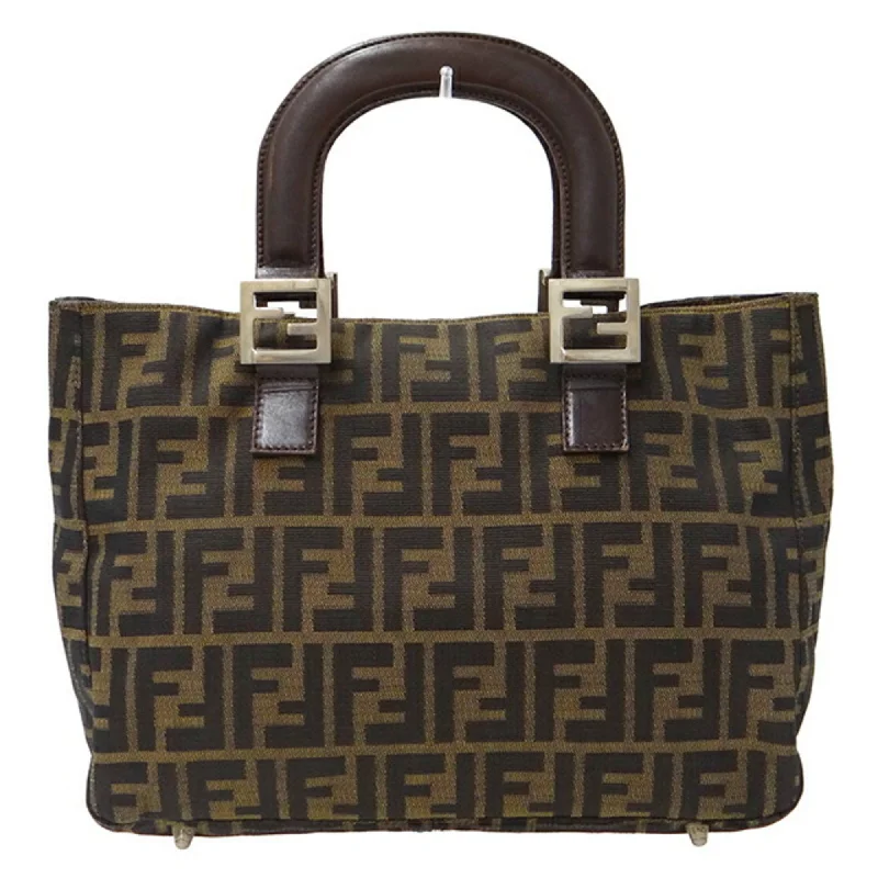 FENDI Bag Women's Zucca Handbag Canvas Khaki Brown 26329