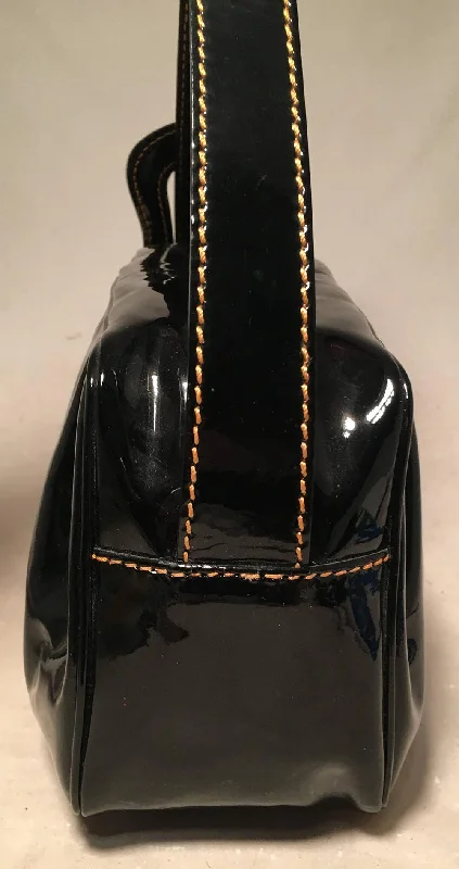 FENDI Borsa Mini B Black Patent Leather Handbag