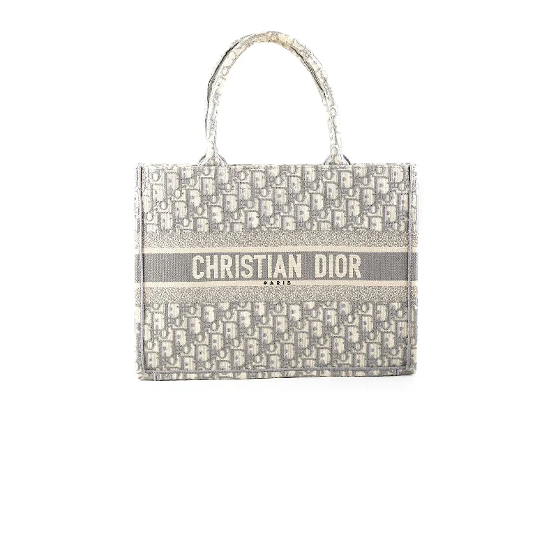 Dior Medium Book Tote Oblique Grey