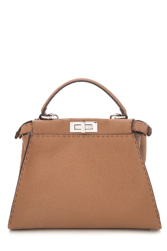 Fendi Brown Leather Medium Peak-A-Boo Handbag