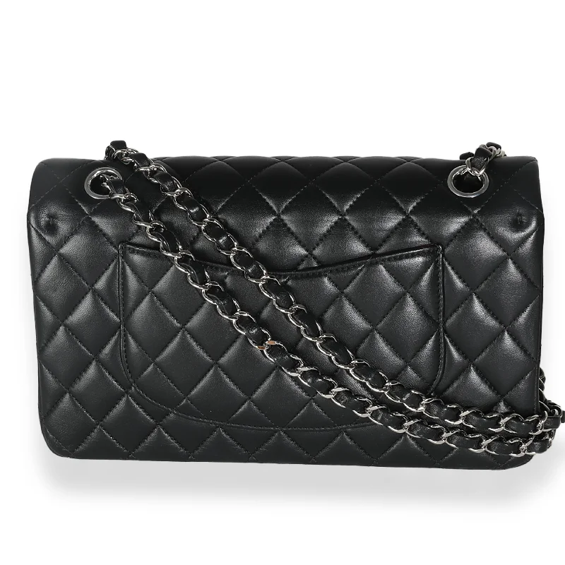 CHANEL Black Quilted Lambskin Medium Classic Double Flap Bag