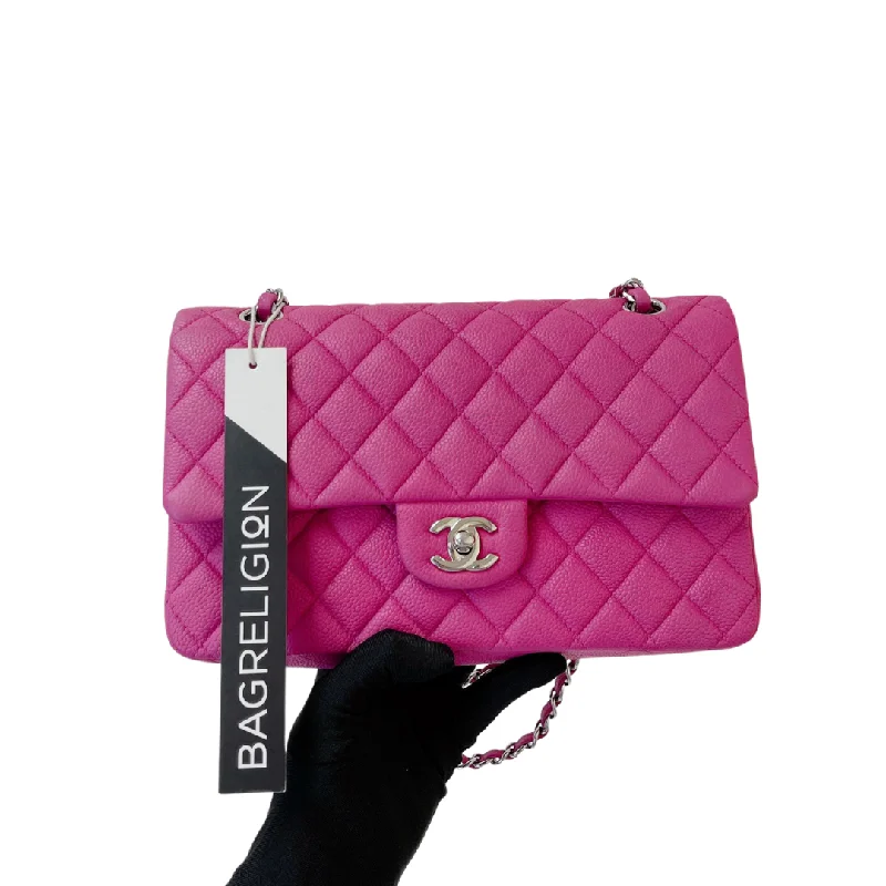 Classic Double Flap Matte Caviar Medium Pink SHW