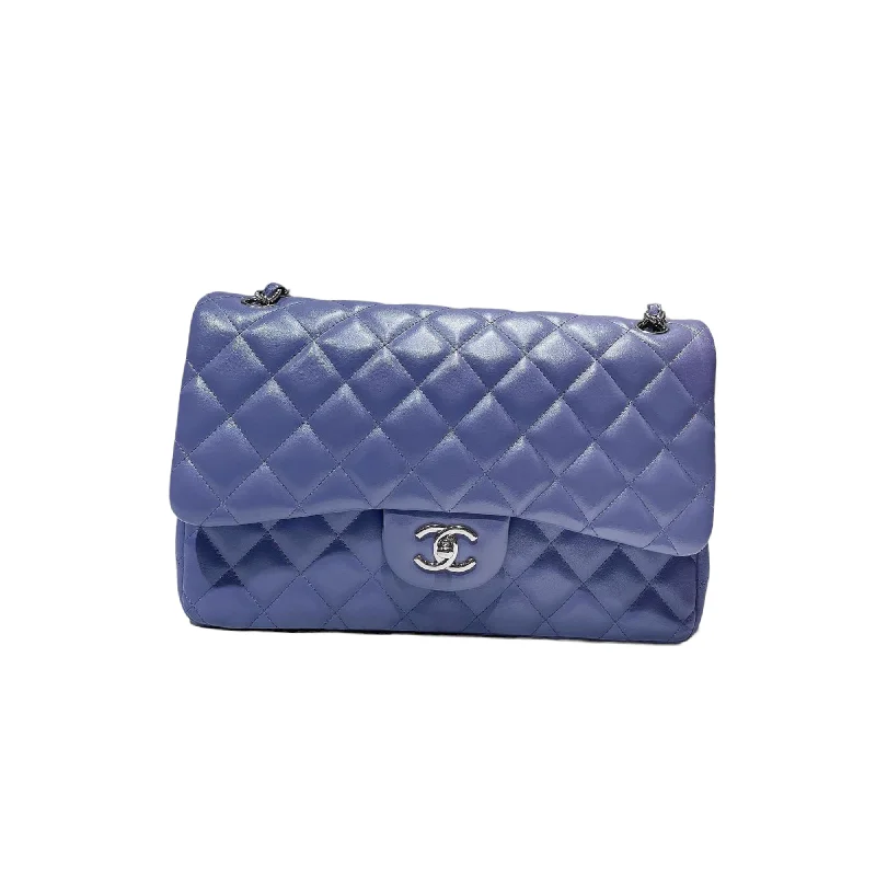 Double Flap Jumbo Lambskin Lavender SHW