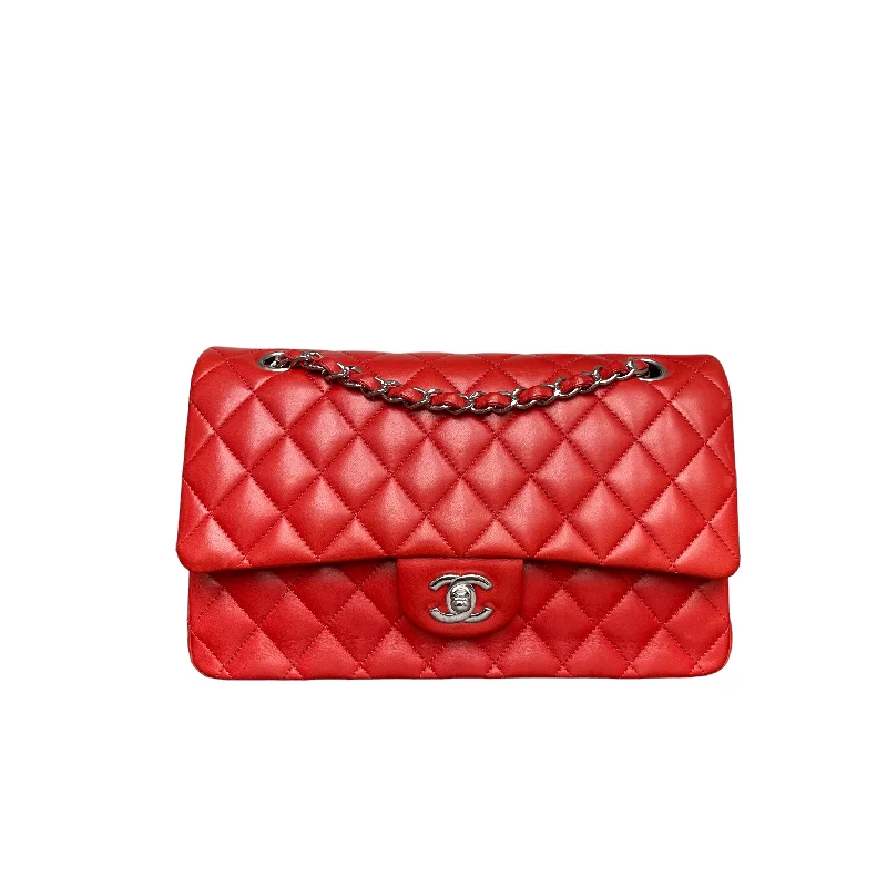 Medium Classic Double Flap Lambskin Red SHW