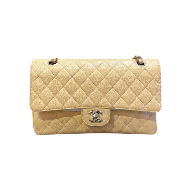 Classic Double Flap Caviar Medium Beige SHW