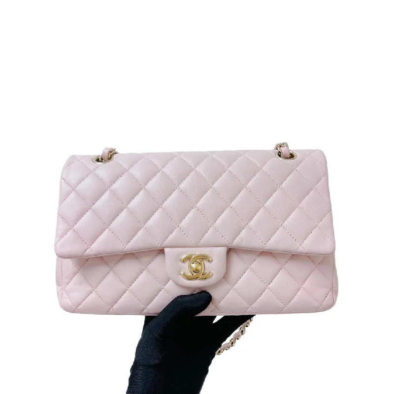 Classic Double Flap Medium Pink lambskin GHW