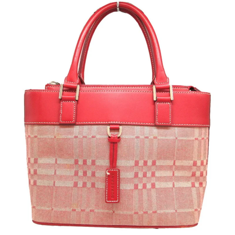 Burberry Leather Canvas Red Handbag 0733BURBERRY