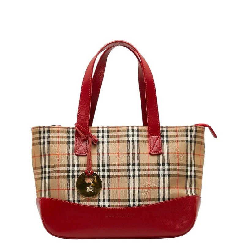 Burberry Nova Check Shadow Horse Handbag Beige Multicolor Canvas Leather Women's BURBERRY