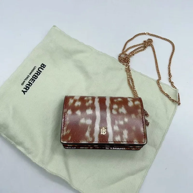 Burberry Brown Leather Small Chain Shoulder Bag