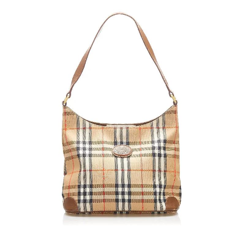 Burberry Haymarket Check Canvas Shoulder Bag (SHG-16311)