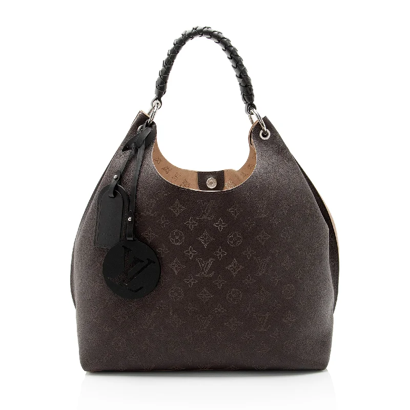 Louis Vuitton Mahina Leather Carmel Hobo (SHF-Oex6B3)