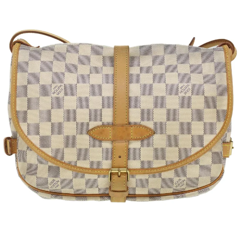 LOUIS VUITTON Damier Azur Saumur 30 Shoulder Bag N48202 LV Auth 37002