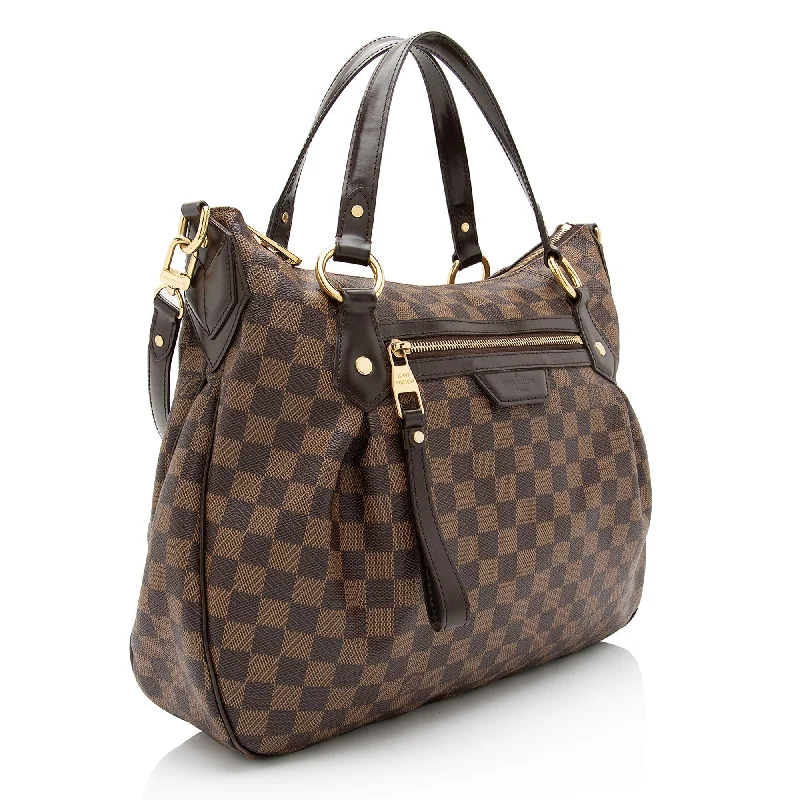 Louis Vuitton Damier Ebene Evora MM Shoulder Bag (SHF-nGGIn6)