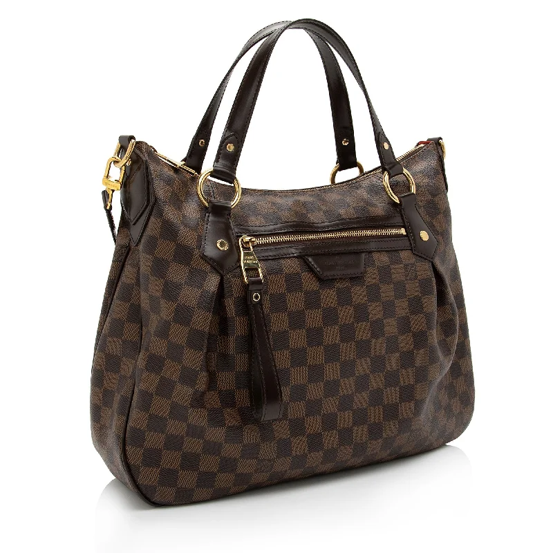 Louis Vuitton Damier Ebene Evora MM Shoulder Bag (SHF-wDevBc)