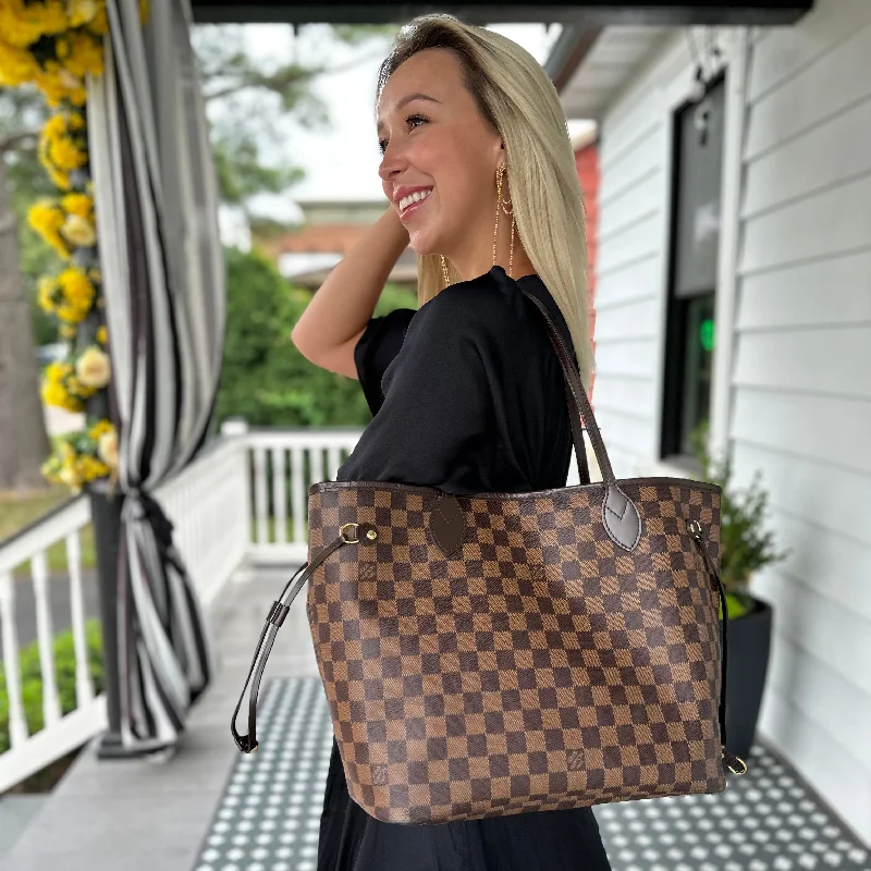 Louis Vuitton Damier Ebene Neverfull MM w/ Pouch