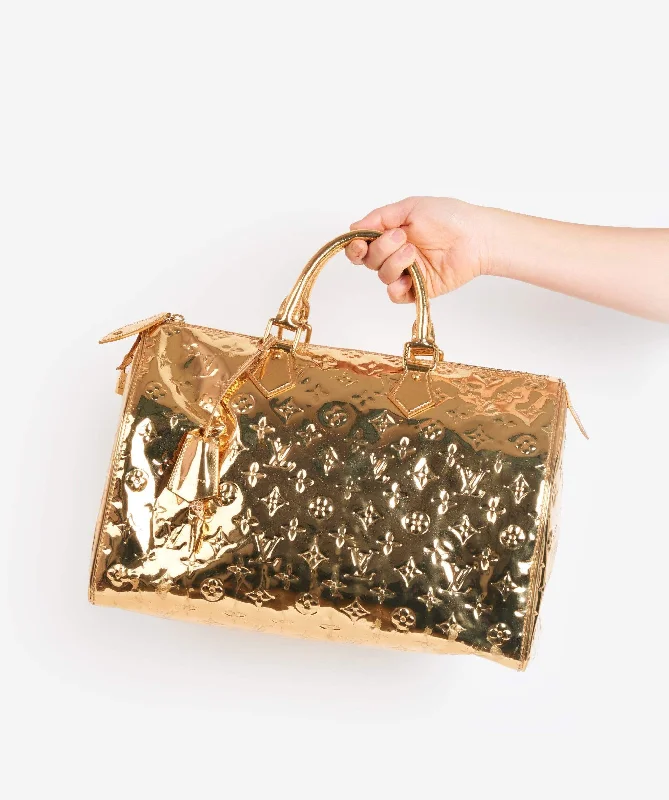 LOUIS VUITTON Monogram Gold Mirror Speedy 35