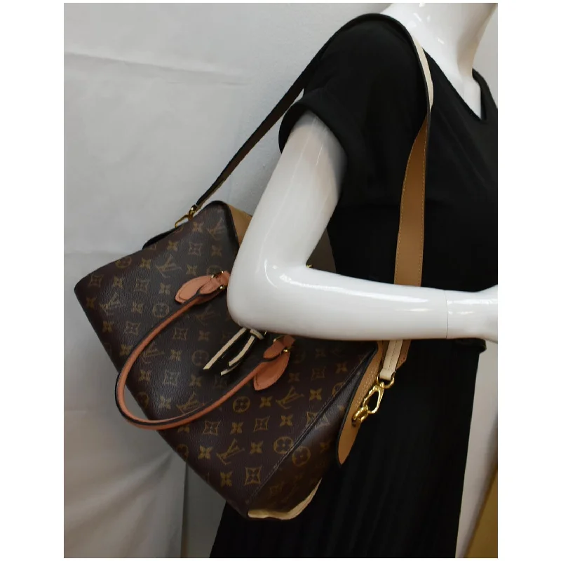 LOUIS VUITTON Tuileries Monogram Canvas Shoulder Bag Sesame Peach Creme