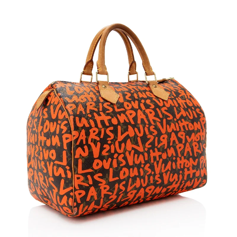 Louis Vuitton Limited Edition Monogram Graffiti Speedy 30 Satchel (SHF-22943)